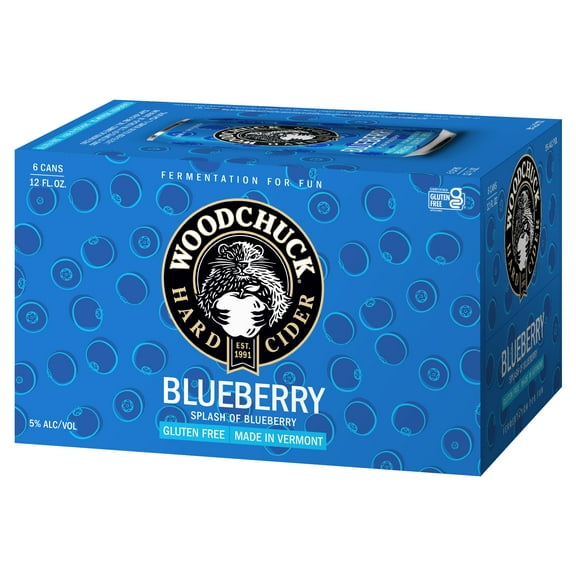 Woodchuck Blueberry Hard Cider, 6 Pack, 12 fl oz. Can, 5% ABV