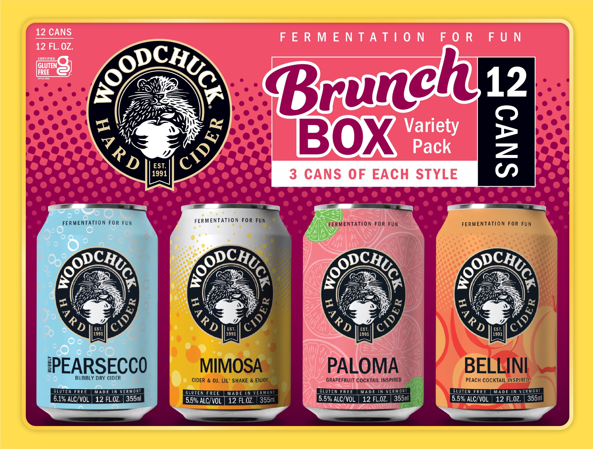 Woodchuck Brunch Box Hard Cider Variety Pack, 12 pack, 12 FL. OZ. Can