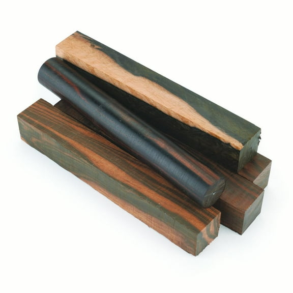 Woodcraft Ebony Macassar Pen Blank 3/4" X 3/4" X 5" 5-Piece