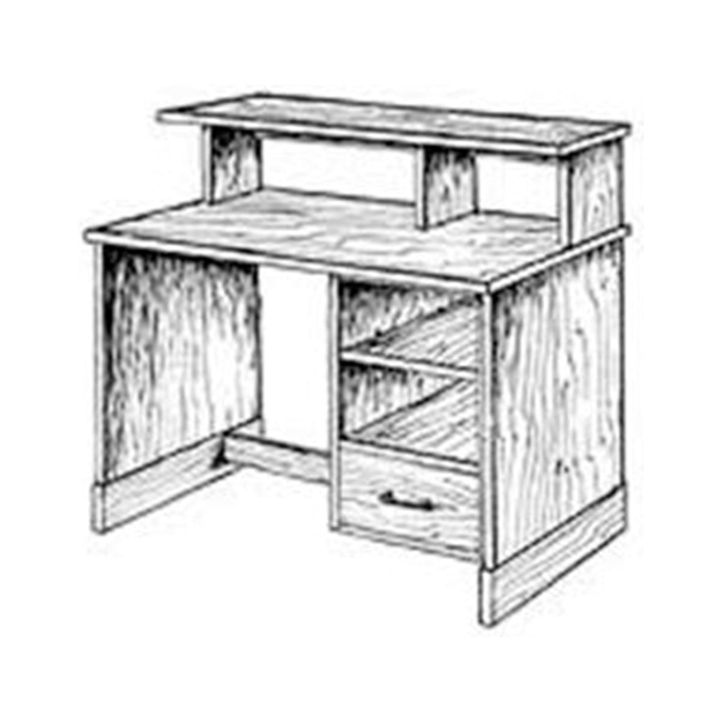 Woodcraft Project Paper Plan to Build Computer / Office Desk - Material Not Included