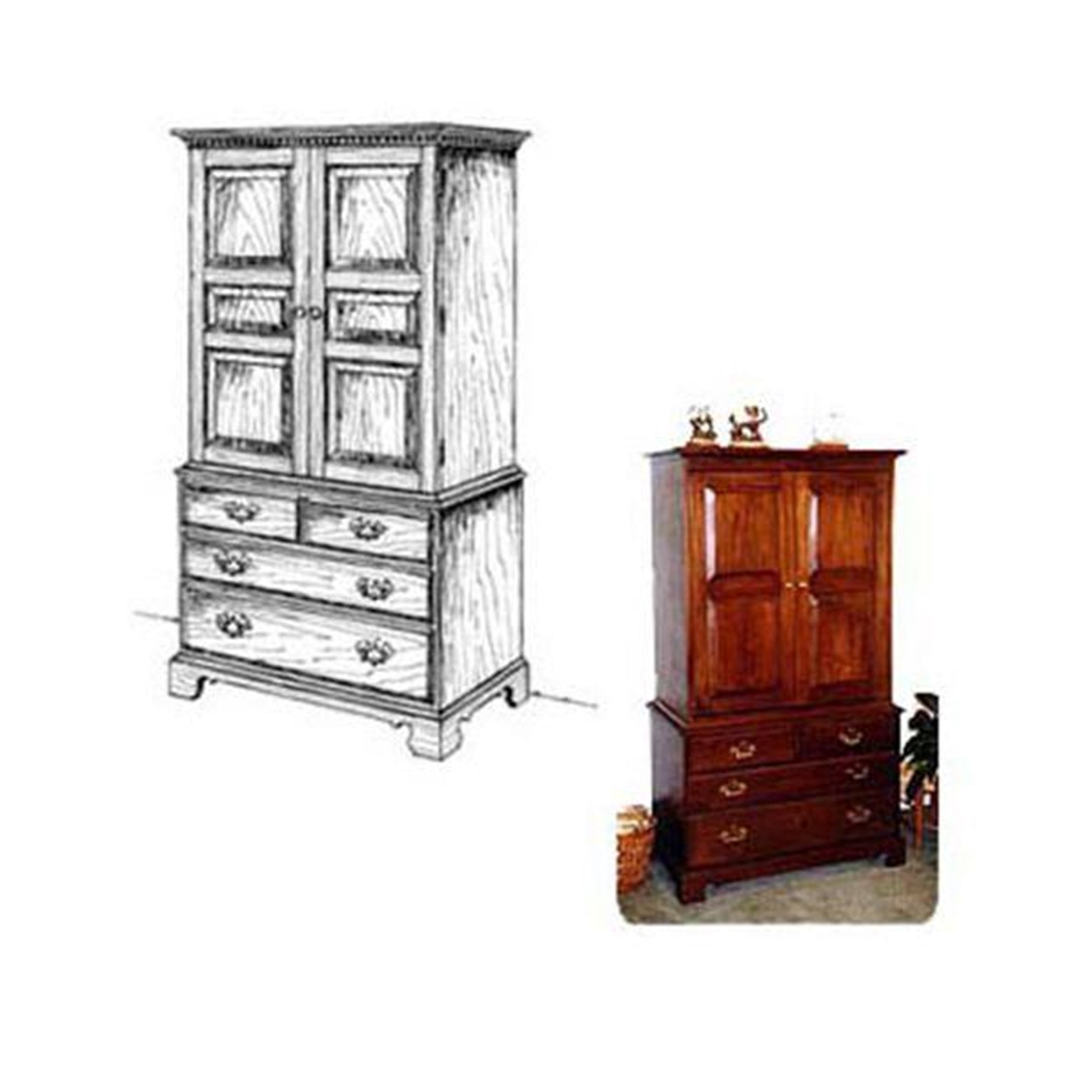 Woodcraft Project Paper Plan to Build French Armoire - Material Not Included