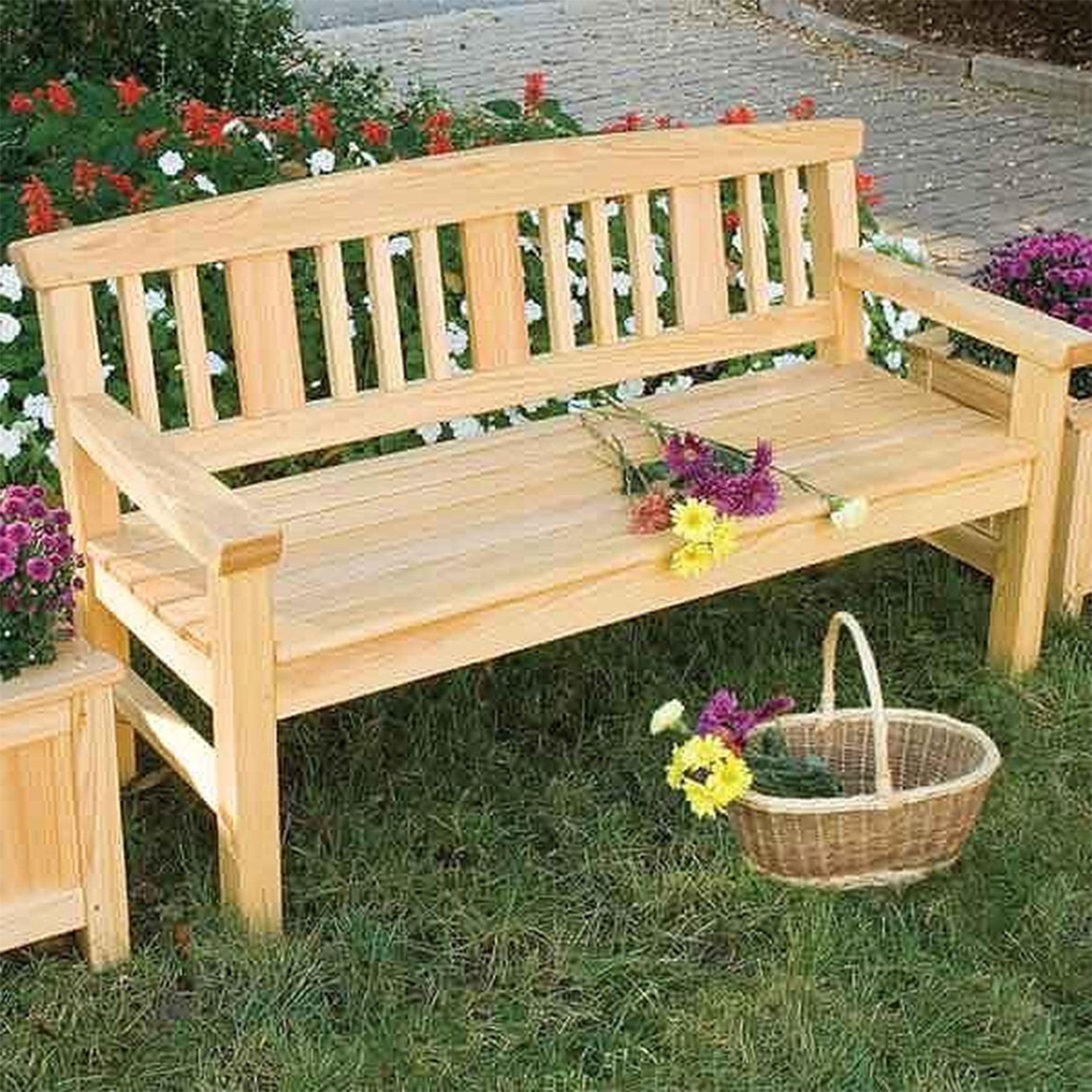 Woodcraft Project Paper Plan to Build Garden Bench - Material Not Included