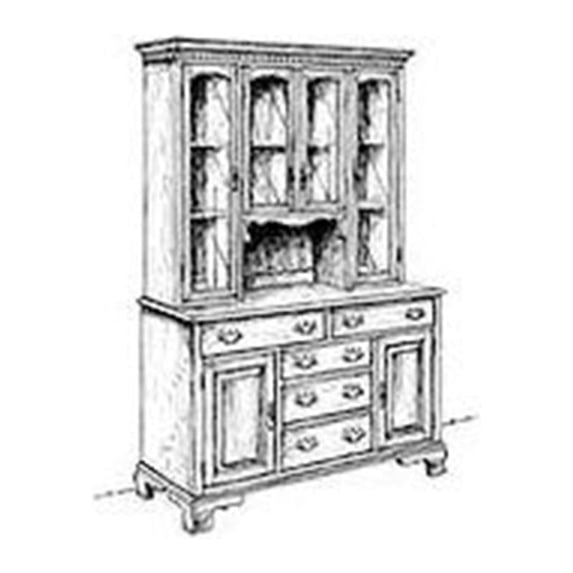 Woodcraft Project Paper Plan To Build Large Hutch And Buffet - Material Not Included