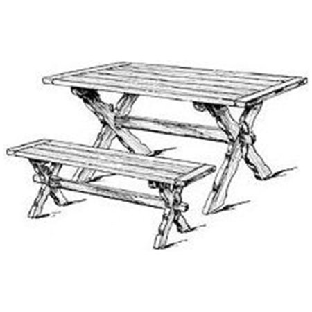 Woodcraft Project Paper Plan To Build Sawbuck Bench And Table - Material Not Included