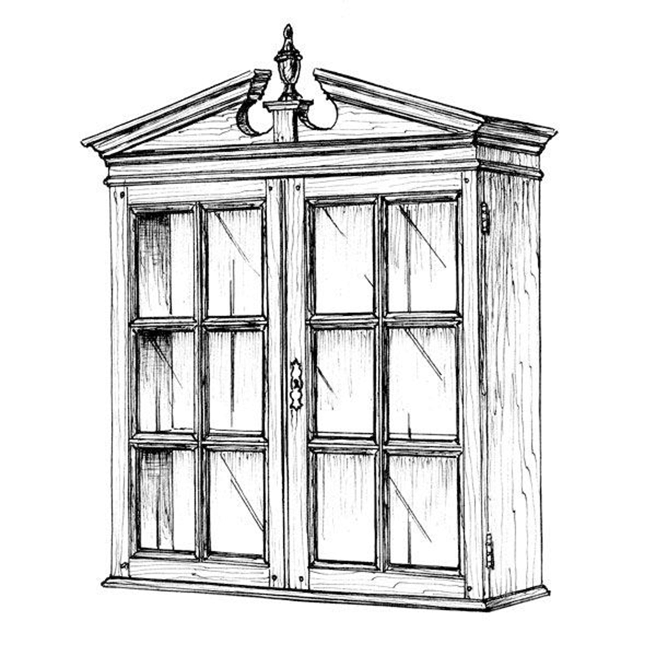 Woodcraft Project Paper Plan to Build Secretary Bookcase Top - Material Not Included