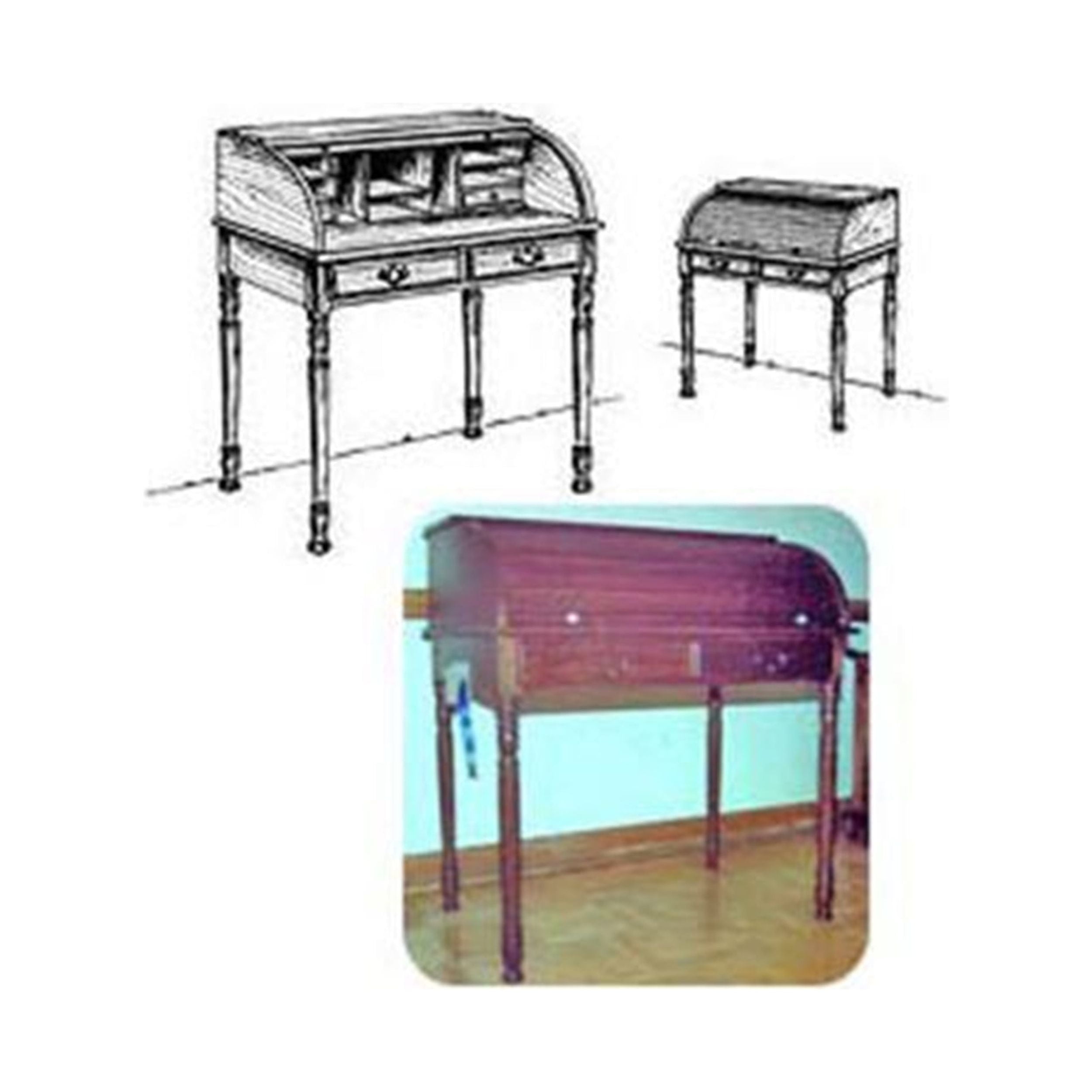Woodcraft Project Paper Plan to Build Small Roll Top Desk
