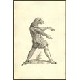 thumbnail image 1 of Woodcut, Cynocephali effigies, walking man with the head of a wolf, Aldrovandi, Historia Monstrorum, 1642, Renaissance Poster Print by Ulisse Aldrovandi (18 x 24), 1 of 1