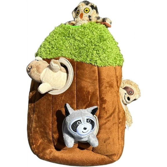 Wooded Animal in Tree Dog Toy