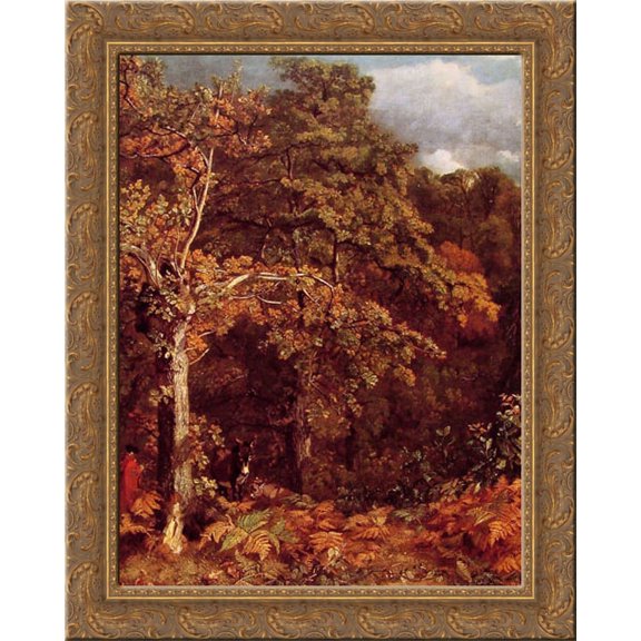 Wooded Landscape 20x23 Gold Ornate Wood Framed Canvas Art by Constable, John