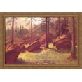 thumbnail image 1 of Wooded Landscape 40x28 Large Gold Ornate Wood Framed Canvas Art by Albert Bierstadt, 1 of 2