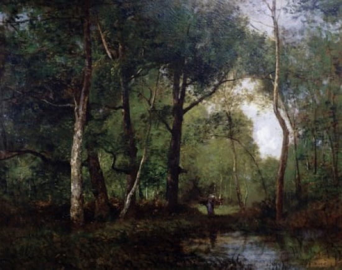 Wooded Landscape Leon Richet (1847-1907 French) Canvas Art - Leon Richet (18 x 24)
