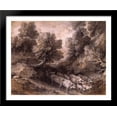 thumbnail image 1 of Wooded Landscape with Cattle and Goats 34x28 Large Black Wood Framed Print Art by Thomas Gainsborough, 1 of 2