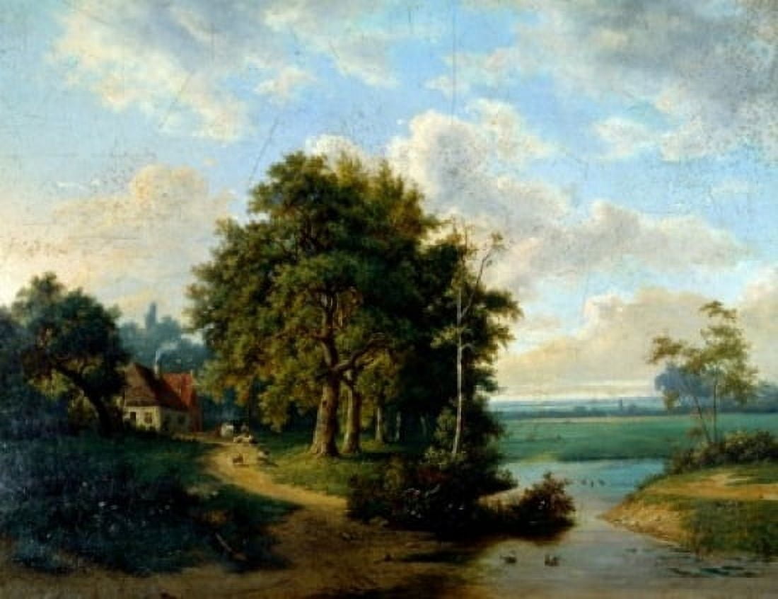 Wooded Landscape with Peasants by CBrenner 18th Century Canvas Art - CBrenner (24 x 36)