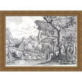 thumbnail image 1 of Wooded Region 36x28 Large Gold Ornate Wood Framed Canvas Art by Pieter Bruegel the Elder, 1 of 2