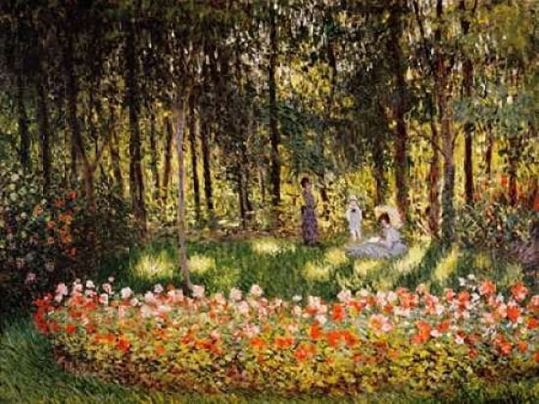 Wooded Scene Canvas Art - Claude Monet (22 x 28)