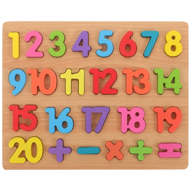 Wooden 1-20 Number Puzzle Board Children's Digital Letters Hand ...