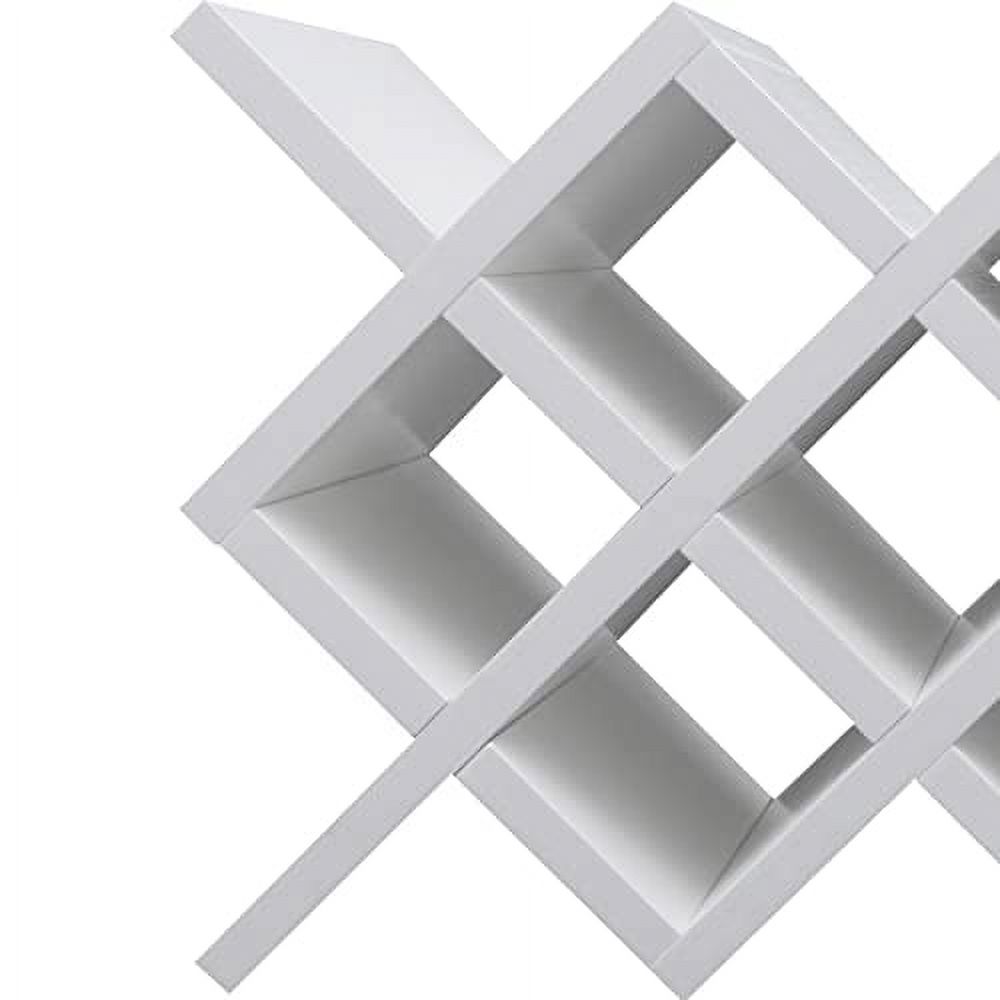 Kework Bamboo Tabletop Wine Rack - Holds 8 Bottles, Free Standing Countertop Storage Shelf In White