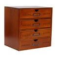 thumbnail image 1 of Wooden 15 Drawers Card Drawer Organizer with Catalog Desktop Drawer Organizer, Card Catalog Wooden Desktop Organizer, Tea Coffee Storage Tool, 1 of 11