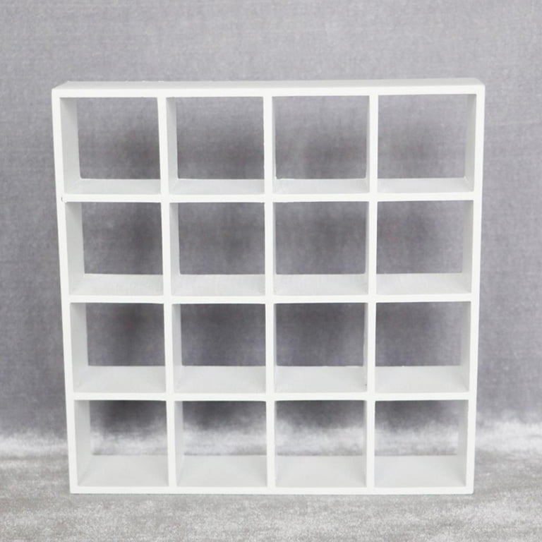 Walmart Wooden Mini Dollhouse Bookshelf 16 Lattice 1/12 Scale