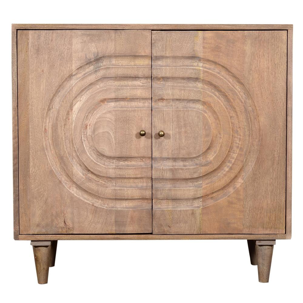 Crestview Talladega Elegant Brown Wood 2-Door Side Cabinet