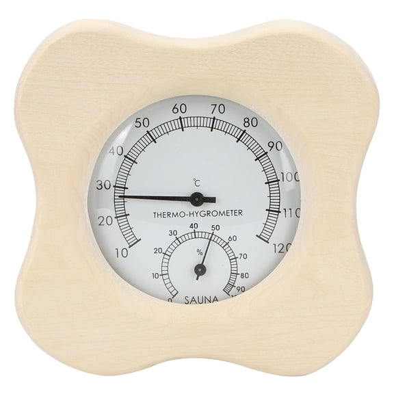 Wooden 2-in-1 Thermo Hygrometer for Sauna and Steam Rooms - Accurate Temperature and Humidity Monitoring