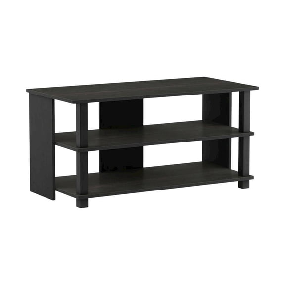 Wooden 3-Tier TV Stand in Espresso, Black, TVs up to 40 inches, ample storage