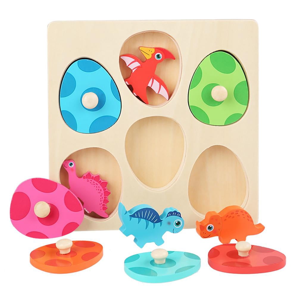Picture Idea: Wooden 3D Dinosaur Egg Children S Early Education Hand Held