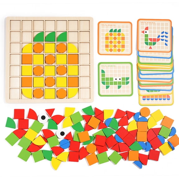 Wooden 3D Puzzle Set With 120 Pieces For Educational Building And Brain Teaser Games For Early Learning