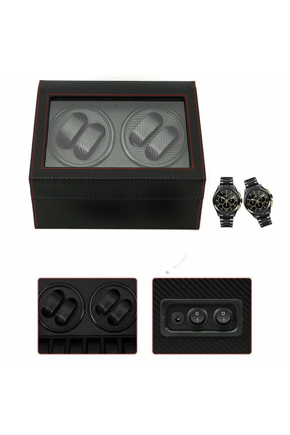 Wooden 4+6 Automatic Rotation Watch Winder Storage Box Display Case Watch Winder
