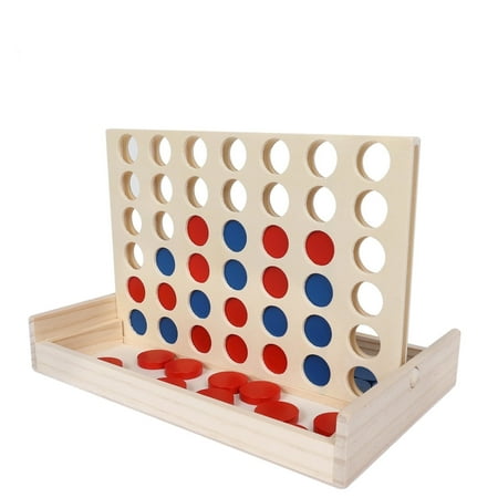 Wooden 4 in A Row Board Games Line Up 4 Connect Games for Travel Board Games Foldable Classic Family Fun Toy for Kids and Adults (Travel Size)