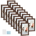 thumbnail image 1 of 4x6 Picture Frame Set of 18 Rustic Photo Frames 4 by 6 Display Wall or Tabletop, Brown, 1 of 7