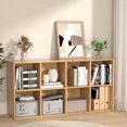 thumbnail image 1 of Wooden 8 Cube Storage Organizer with Closed Back Panel,White Cube Shelf Cubby Storage Organizer with Compartments for Living,Bookshelf,Storage Organizers Easy to Install (Oak, 8 Cube-13in), 1 of 14