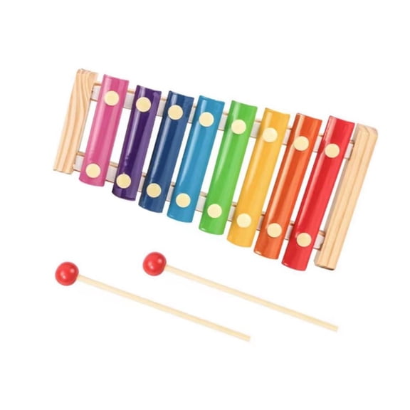 Wooden 8-Key Xylophone Musical Instrument Toy with Mallets, Kids Preschool Educational Percussion Toy for Rhythm Learning, Early Development Gift for Boys and Girls Ages 3+