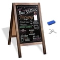 thumbnail image 1 of Ilyapa Wooden Sandwich Board Signs Outdoor A Frame Chalkboard Sign with Eraser & Chalk - Magnetic Sidewalk Sign 20x40 - Chalkboard Easel for Restaurant, Business or Wedding, 1 of 9