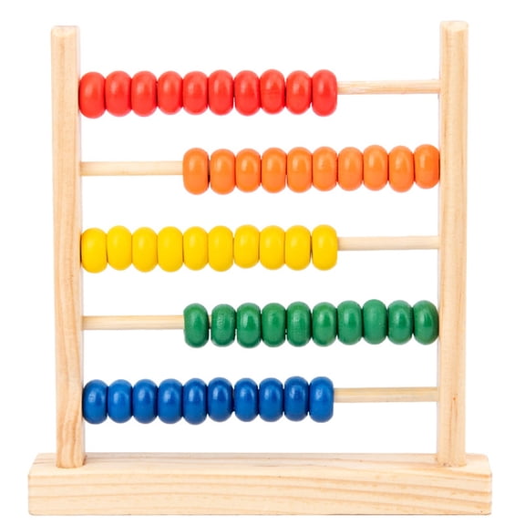 Wooden Abacus for Kids Math - 50 Beads Counting Toy, Multi-Color Counters, Counting Toys for Preschool Learning & Development, Develops Coordination, Motor Skills