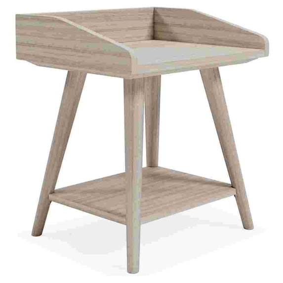 Wooden Accent Table with Gallery Rail Top Beige - Saltoro Sherpi