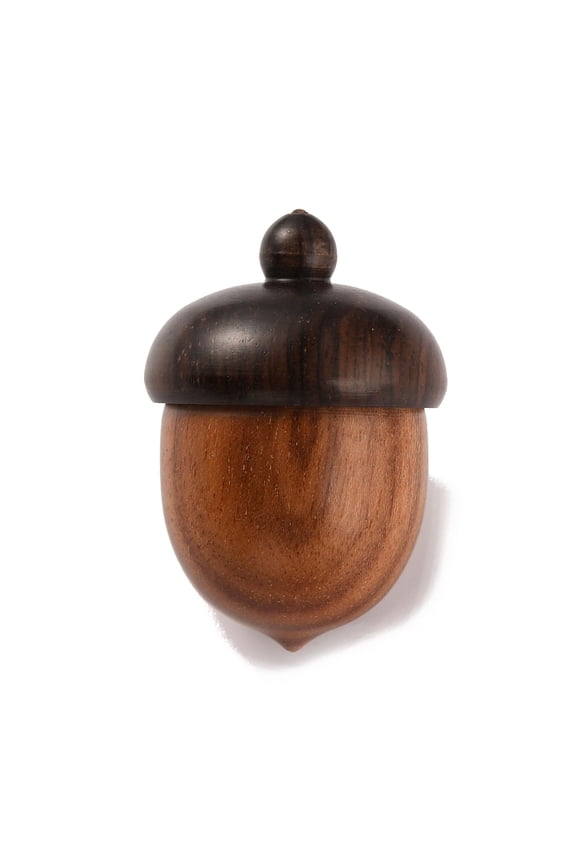 Wooden Acorn box Jewelry Pendants Autumn Acorn Charm with Screw Cap Dyed Secret Canister Sienna 30x21mm Hole: 1.5mm Inner Diameter: 14x17mm Wood