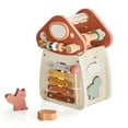 thumbnail image 1 of Wooden Activity Cube, 11-in-1 Montessori Sensory Toys for 18+ Months Toddlers, Multipurpose Educational Busy Board, Perfect First Birthday Gift for Boys & Girls(Mushroom)), 1 of 7