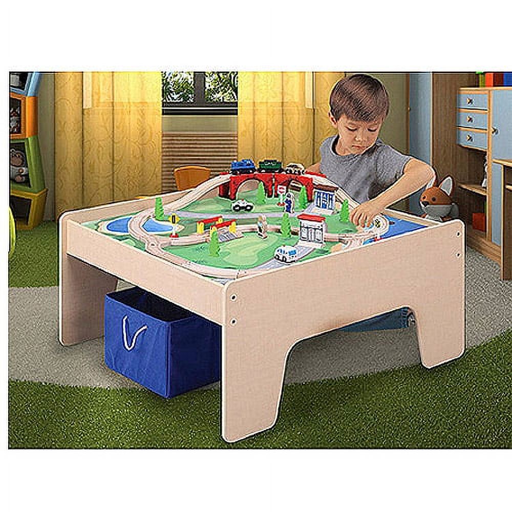 Wooden Activity Table with 45-Piece Train Set & Storage Bin Only At Walmart - image 1 of 5
