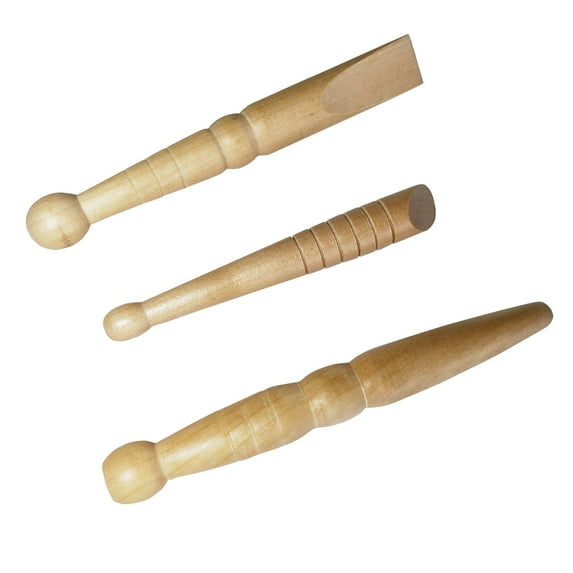 Wooden Acupressure Pen (Foot Massage Stick, Hand Therapy Tool), 3-Piece Acupressure Set Relieves Hand Pain, Solid Wood Point Pen Reinforcement, By Meiiso