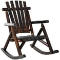 thumbnail image 1 of Wooden Adirondack Rocking Chair with High Backrest / Enjoy Outdoor Reading and Coffee, 1 of 2