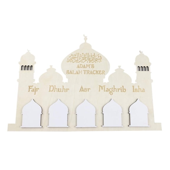 Wooden Countdown Calendar Eid Wooden Ornament Castles Home Deocrations for Party Decor Message Board Wall Decor