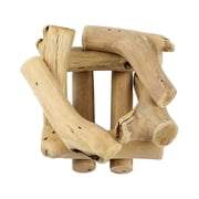 OULII Rustic Wooden Flowerpot Air Plant Holder Pineapple Design, 1 Set, 5.5x5.5x3.1 Inches for Home Decor