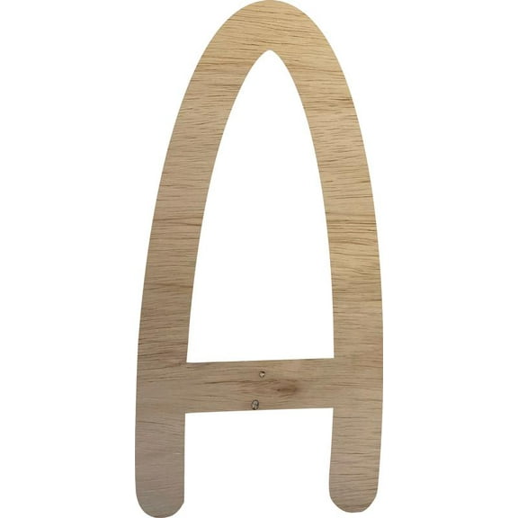 Wooden Alphabet Letter A, Unfinished Wood 20'' Cursive Letter, Paintable