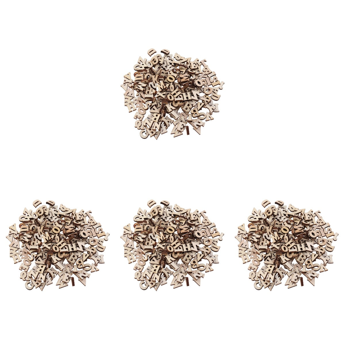 200 PCS Small Wooden Alphabet Letters - 0.6 Inch / 15mm Unfinished Wood Chips For Crafts & Spelling