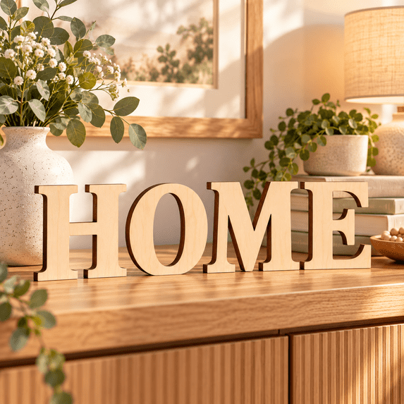 Wooden Alphabet Letters Decorative Signs, Letter Cutouts for Home Decor ...