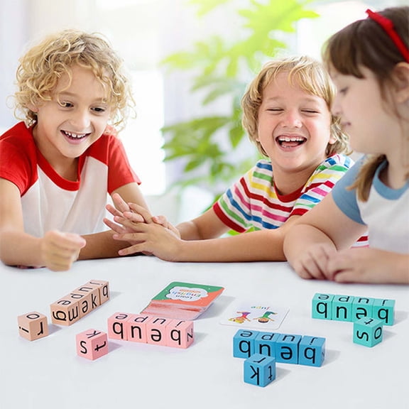 Wooden Alphabet Matching Letter Game - Educational Spelling Reading Toys for Preschool Kindergarten Learning, Sight Words Flash Cards ABC Learning Games for Toddlers 3-5 Years