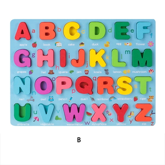 Wooden Alphabet Puzzle, Number Shape Learning Board, Educational Matching Game For Toddlers, Montessori Early Learning Toy, Safe Wooden Puzzle For 3 4 5 Year Olds