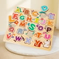thumbnail image 1 of Wooden Alphabet Numbers Shapes Puzzle Board 11.8 Inch Educational Toys for Toddlers Preschool Learning Matching Game Gift(B), 1 of 6