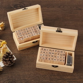 Wooden Alphabet Stamps Regular Script Quick Dry Wood Wooden Alphabet Letter Number Symbols Stamps for Handbook Brown Wood